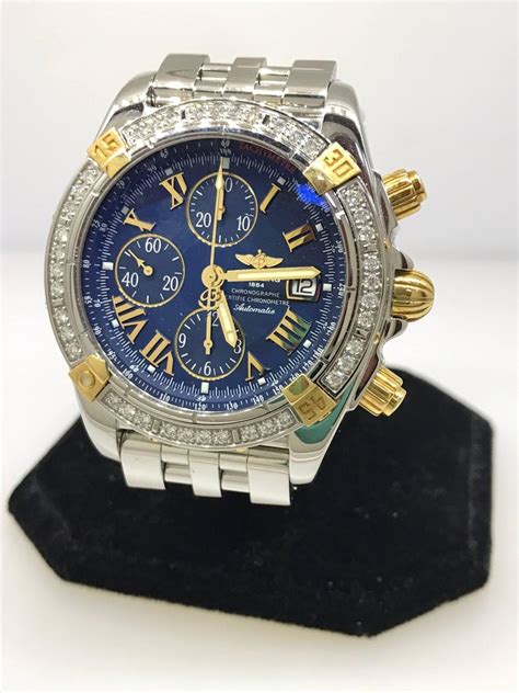 breitling two tone diamond|breitling two tone chronomat.